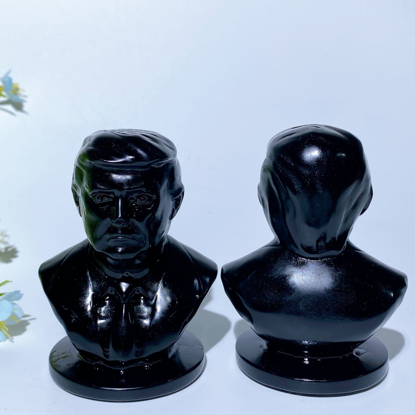 3.1" Black Obsidian Trump Busts Carvings Bulk Wholesale