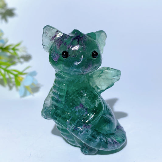 2.3" Mixed Crystal Baby Dragon Carvings Bulk Wholesale