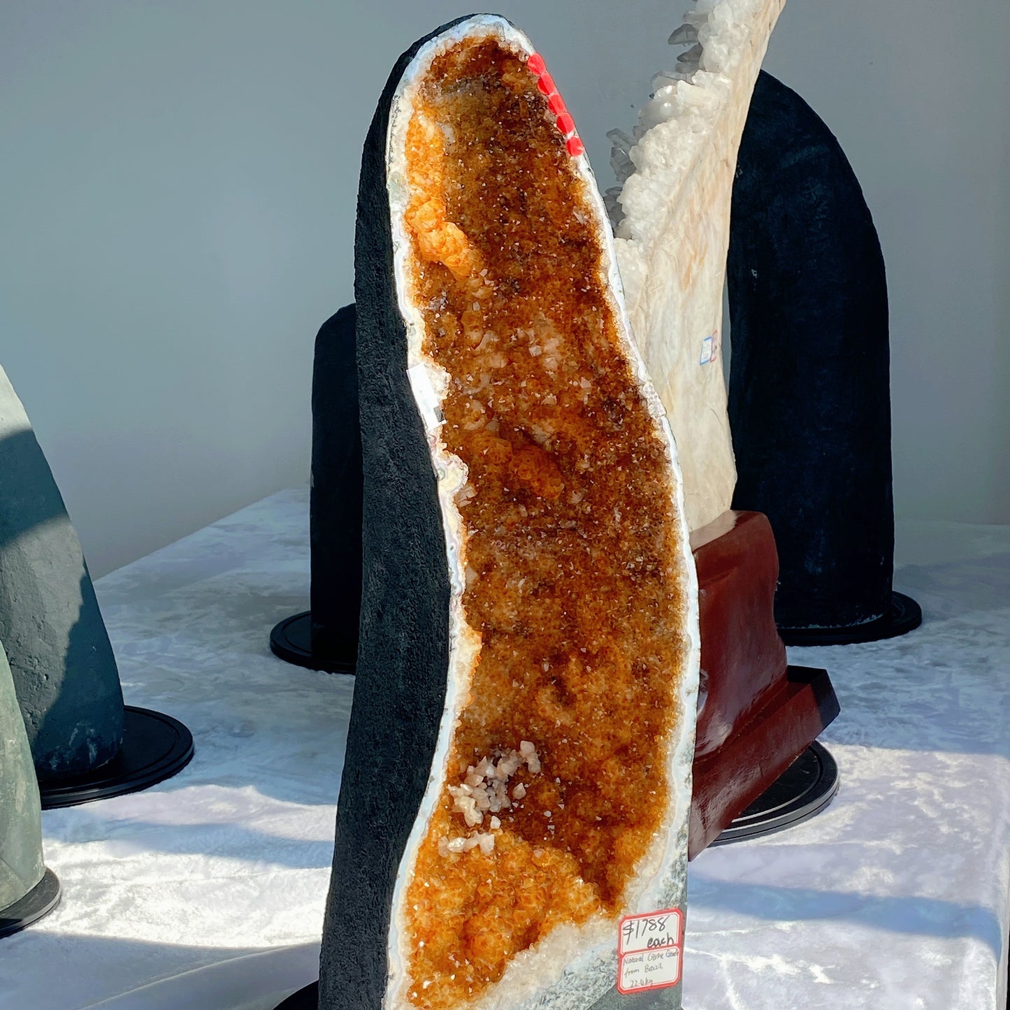 Large Unique Natural Citrine Geode From Brazil Crystal Healing