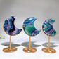 Rainbow Fluorite Moon Carving with Stand Crystal Healing Bulk Wholesale