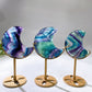 Rainbow Fluorite Moon Carving with Stand Crystal Healing Bulk Wholesale