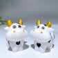 2.4" White Jade Cow Carving Crystal Healing Bulk Wholesale