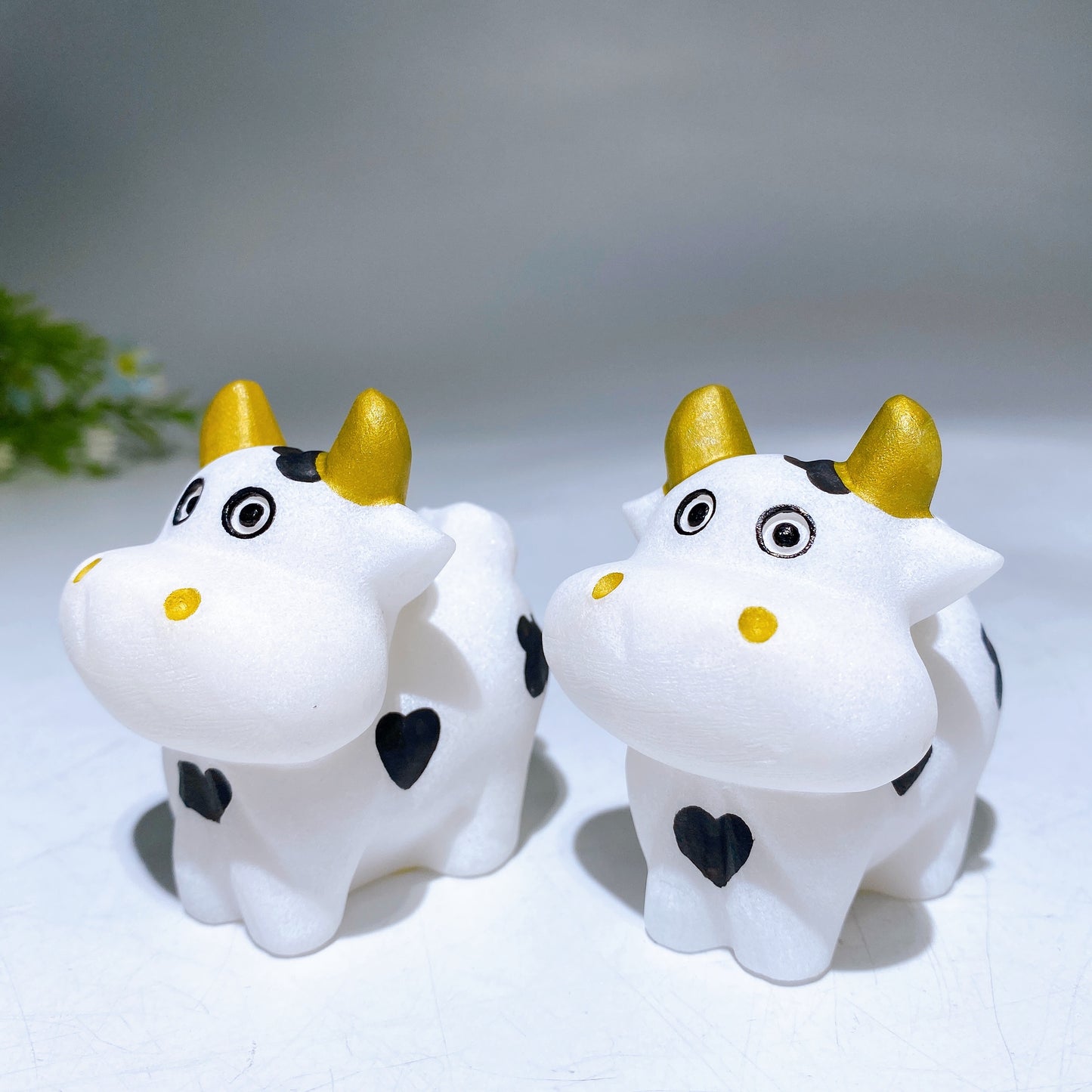 2.4" White Jade Cow Carving Crystal Healing Bulk Wholesale