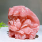 3.6" Unique Hand Carved Natural Pink Opal Bird Peony Free Form Crystal Healing Bulk Wholesale