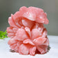 3.6" Unique Hand Carved Natural Pink Opal Bird Peony Free Form Crystal Healing Bulk Wholesale