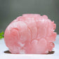 3.6" Unique Hand Carved Natural Pink Opal Bird Peony Free Form Crystal Healing Bulk Wholesale