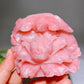 3.6" Unique Hand Carved Natural Pink Opal Bird Peony Free Form Crystal Healing Bulk Wholesale