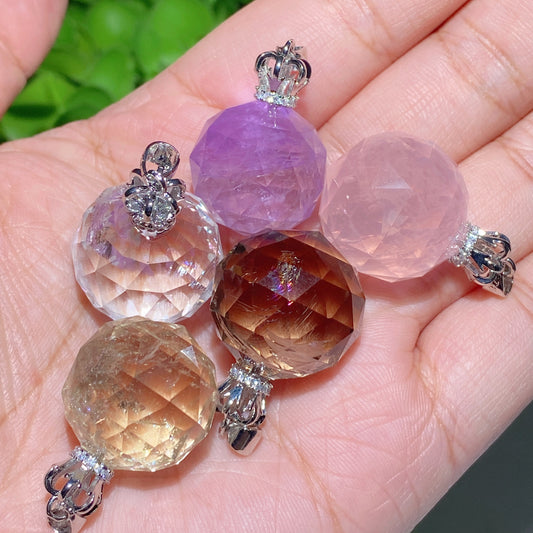 20mm Mixed Crystal Faceted Pendant Bulk Wholesale