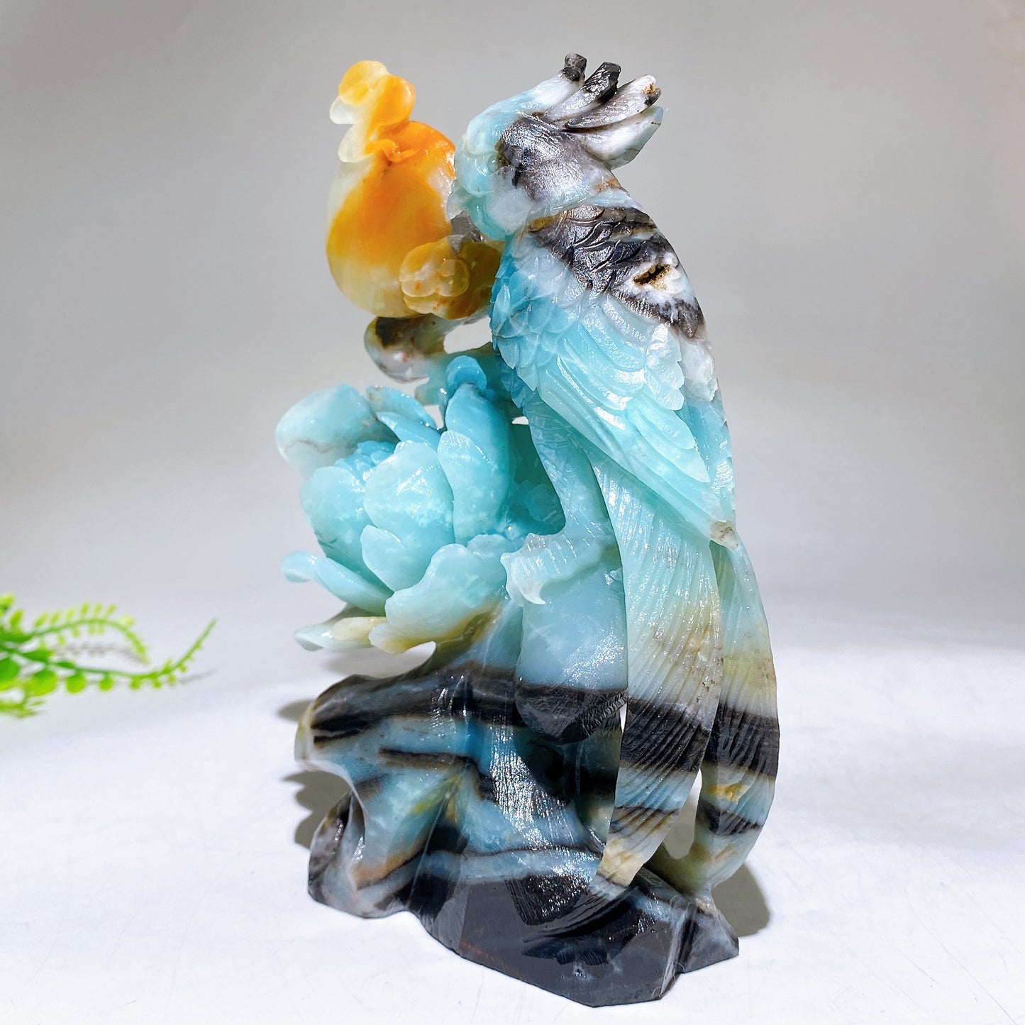Hand Carved Unique Natural Caribbean Calcite Parrot Peony Cloud Free Form Crystal Healing Bulk Wholesale