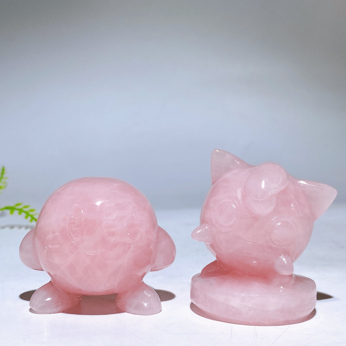 1.7"-1.9" Rose Quartz Kirby Jigglypuff Carving Crystal Healing Bulk Wholesale