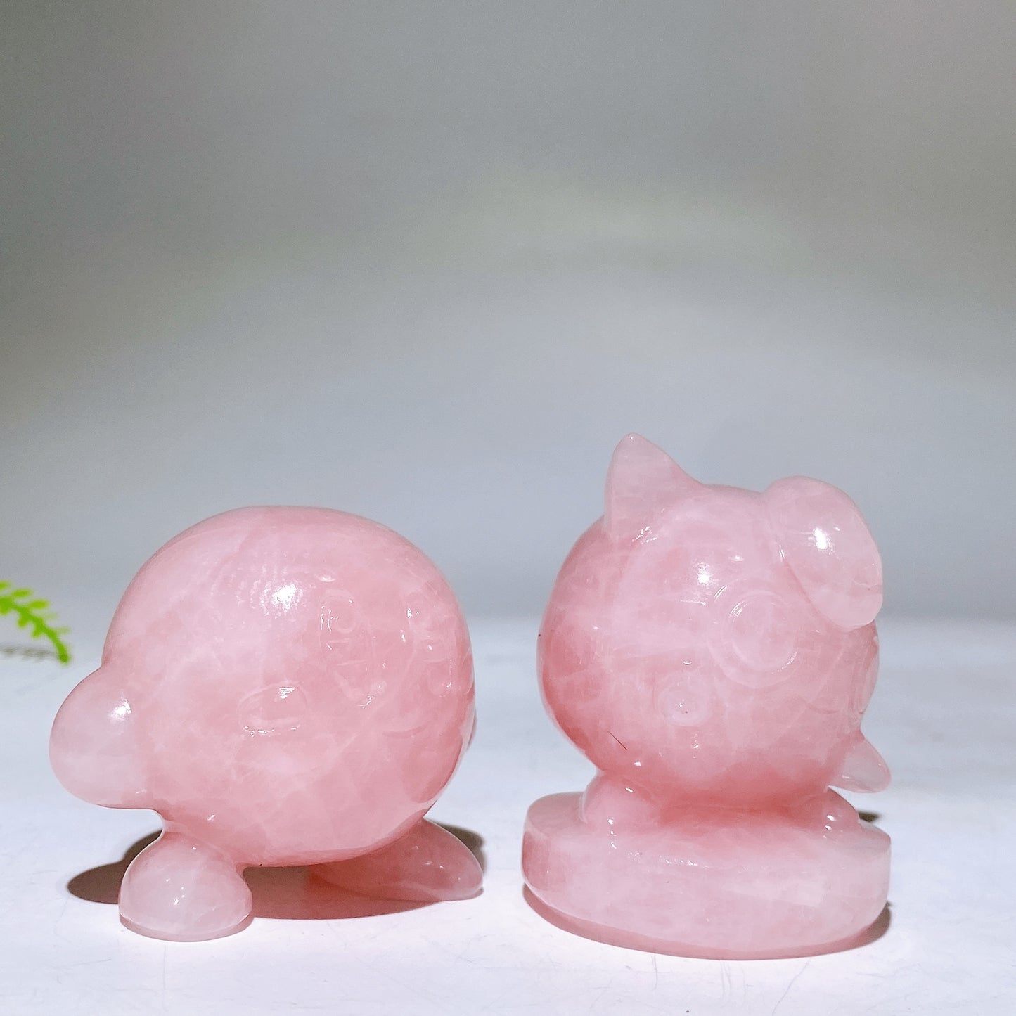 1.7"-1.9" Rose Quartz Kirby Jigglypuff Carving Crystal Healing Bulk Wholesale