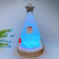 17.5cm Crystal Chips Christmas Tree Shape Lamp with Wooden Base Crystal Healing Bulk Wholesale