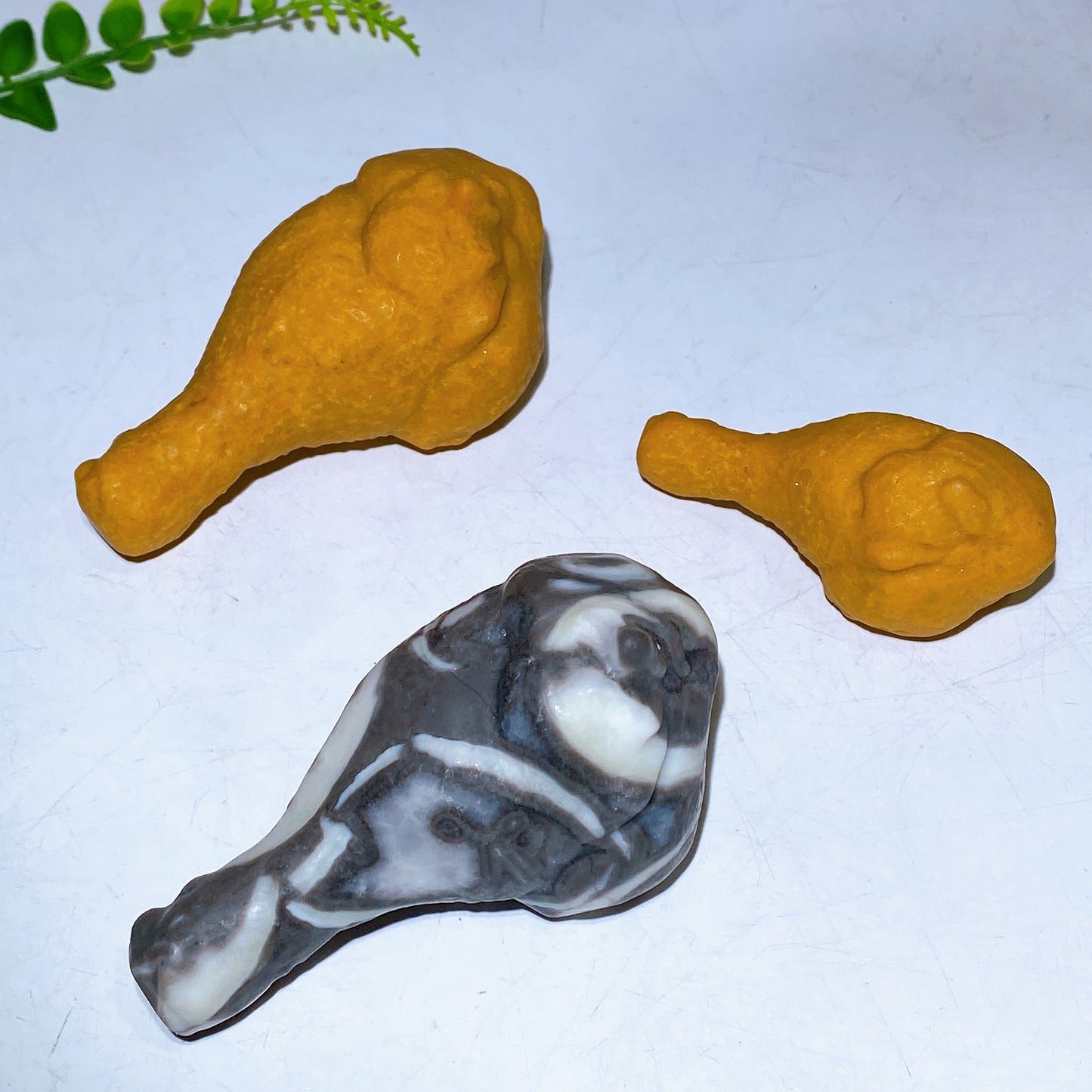 Natural Yellow Jade Shell Stone Chicken Leg Carving Crystal Healing Bulk Wholesale
