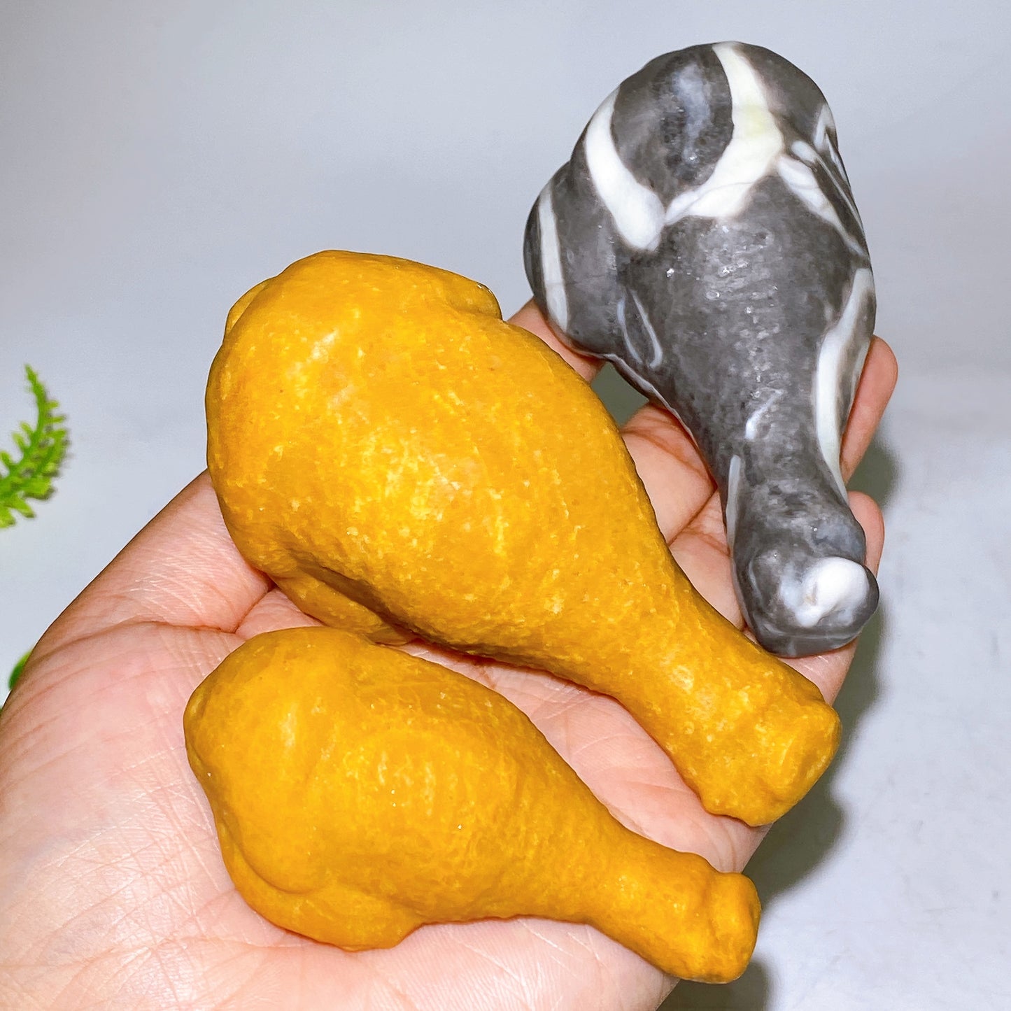 Natural Yellow Jade Shell Stone Chicken Leg Carving Crystal Healing Bulk Wholesale