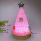 17.5cm Crystal Chips Christmas Tree Shape Lamp with Wooden Base Crystal Healing Bulk Wholesale