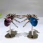 Natural Fluorite Blue Apatite Spider Carving with Fixed Metal Display Stand Crystal Healing Bulk Wholesale