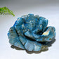 Hand Carved Unique Natural Labradorite Flowewr Carving with Flash Crystal Healing Bulk Wholesale