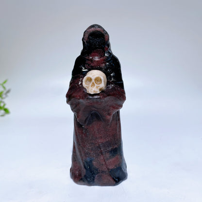 1.4" 3.6" Crystal No-Head Ghost Holding Skull Carving Crystal Healing Bulk Wholesale