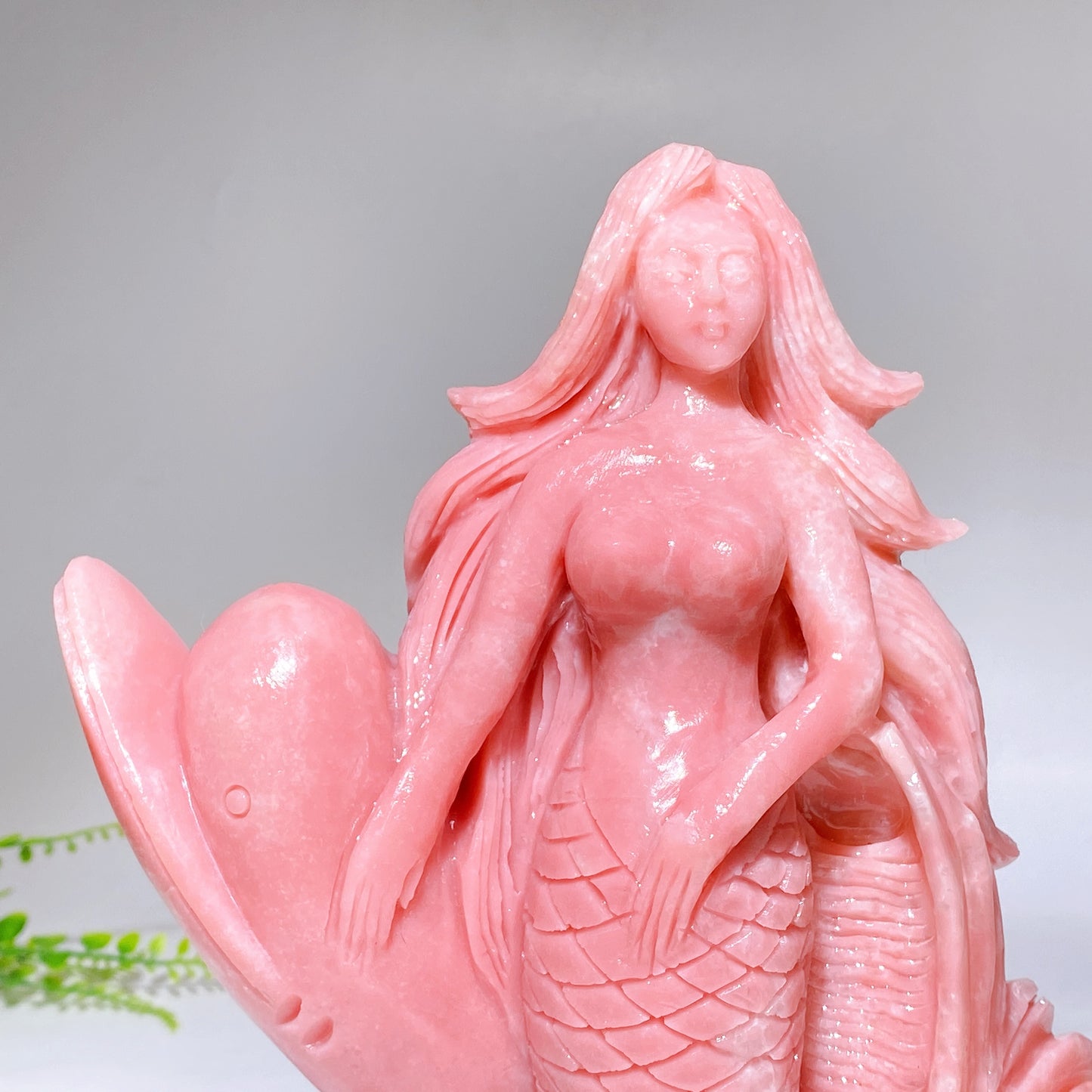 Unique Hand Carved Natural Pink Opal Mermaid Dolphin Coral Wave Free Form Crystal Healing Bulk Wholesale