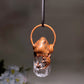 Clear Quartz Pendant with Metal Moo Face Decor Crystal Healing Bulk Wholesale