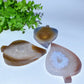 3.9" Druzy Agate Leaf Carvings Bulk Wholesale