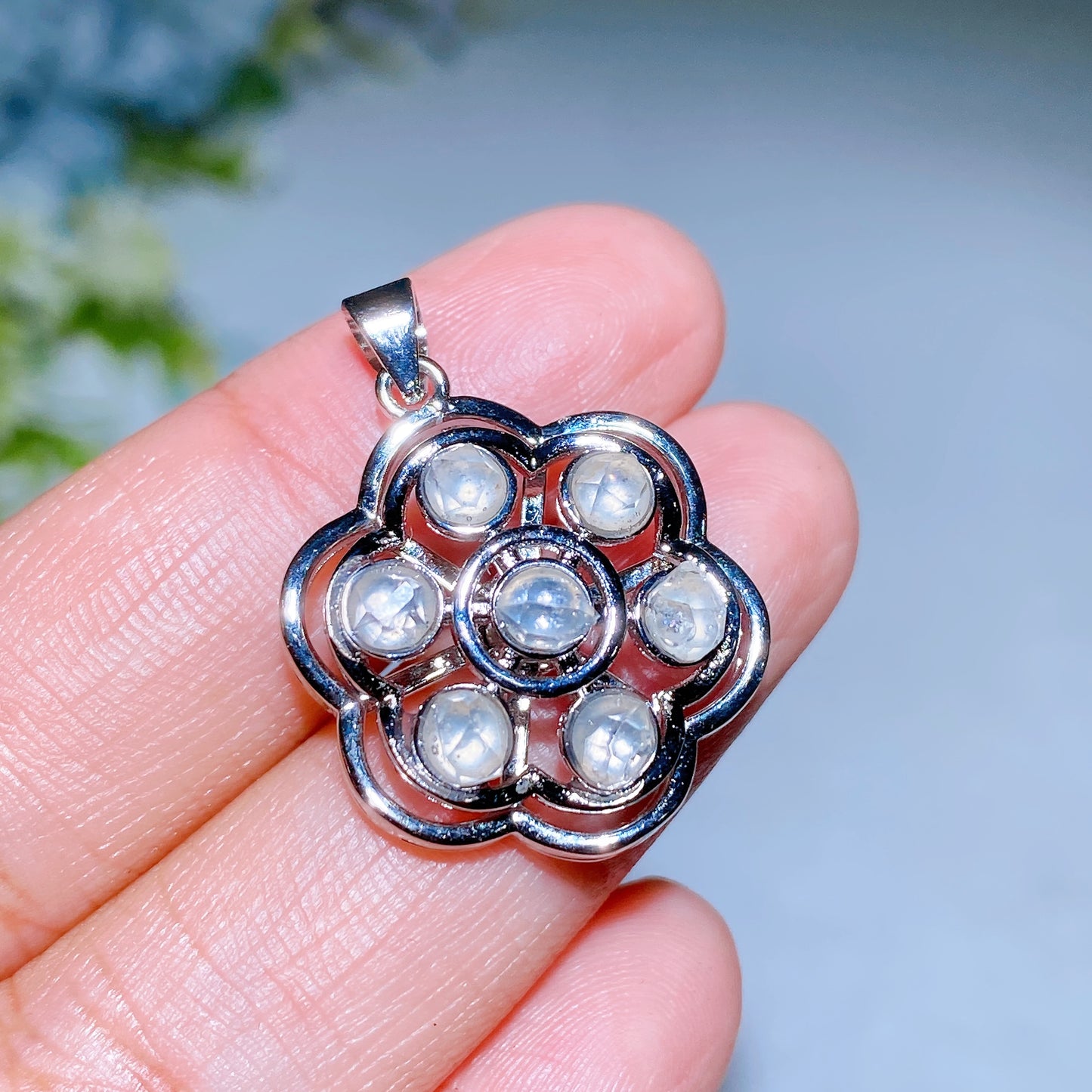 Cooper Silver Plated Herkimer Diamond Spinning Pendant Crystal Healing Bulk Wholesale