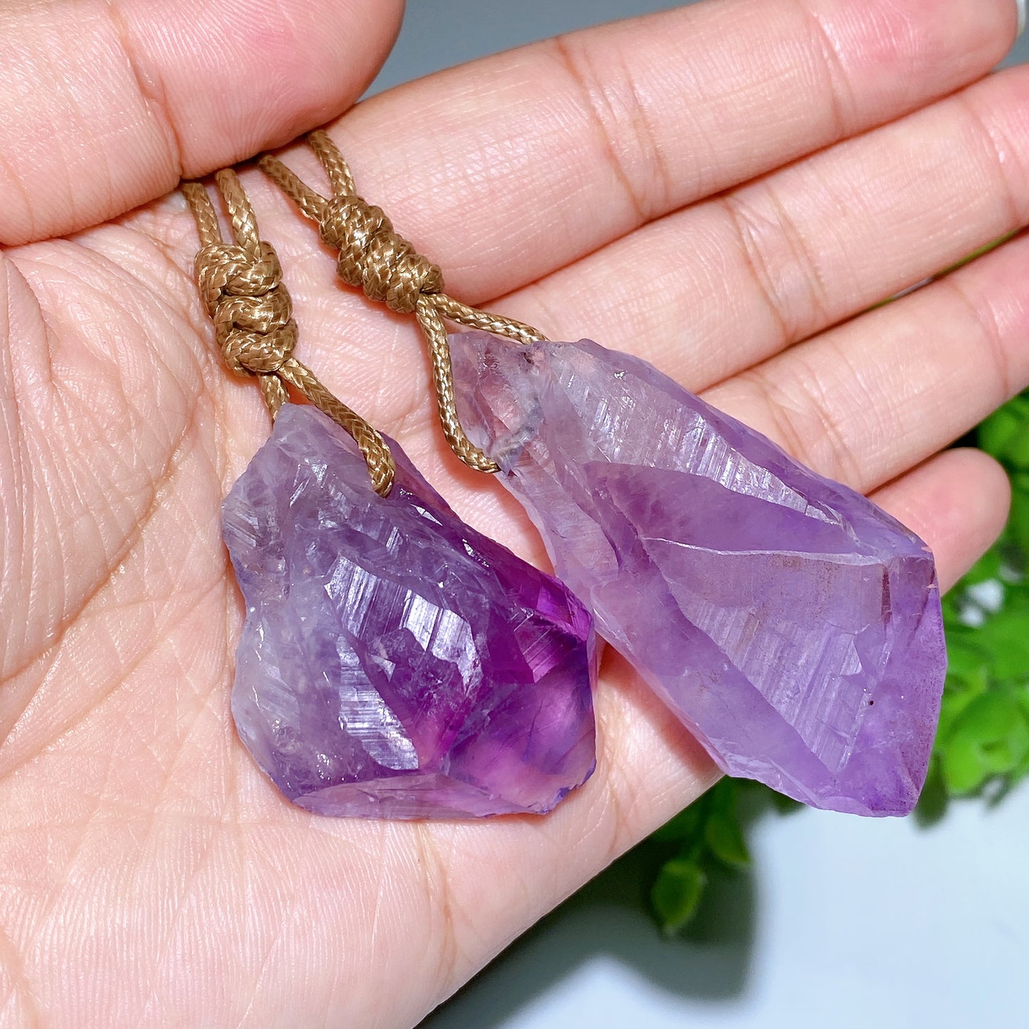 1.5"-2.3" Raw Amethyst Necklace Bulk Wholesale