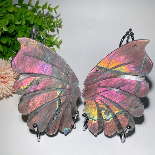 6.0" Labradorite Butterfly Wings with Stand Bulk Wholesale