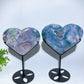 4.0"-6.0" Druzy Moss Agate Heart with Stand Free Form Bulk Wholesale