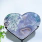 4.0"-6.0" Druzy Moss Agate Heart with Stand Free Form Crystal Healing Bulk Wholesale