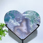 4.0"-6.0" Druzy Moss Agate Heart with Stand Free Form Bulk Wholesale