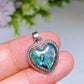 Cooper Silver Plated Abalone Shell Heart Pendant Crystal Healing Bulk Wholesale