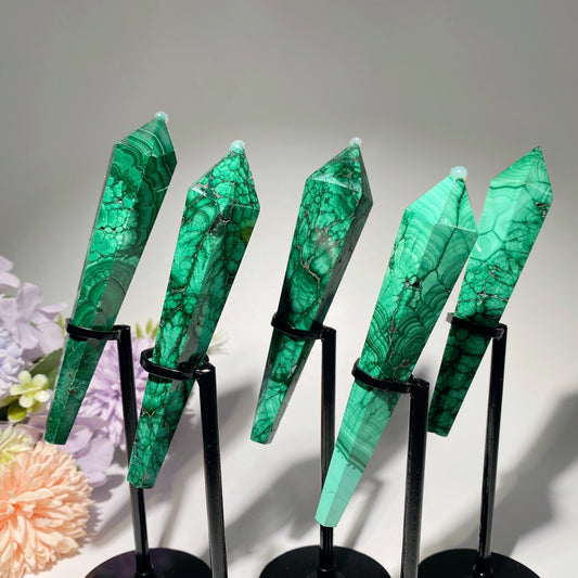 4.0"-5.2" Malachite Wand with Stand Bulk Wholesale