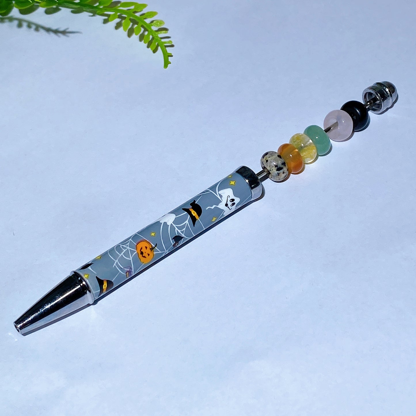 Twist Ballpoint Pen with Natural Crystal Beads for Halloween Christmas Crystal Healing Bulk Wholesale