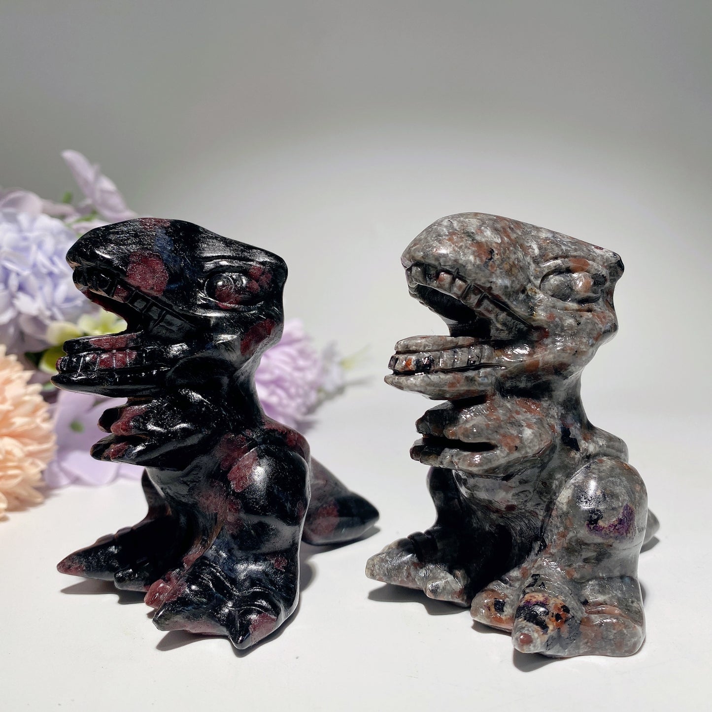 3.0" Garnet Yooperlite Dinosaur Carvings Bulk Wholesale