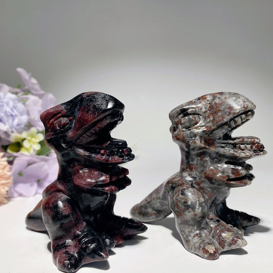 3.0" Garnet Yooperlite Dinosaur Carvings Crystal Healing Bulk Wholesale