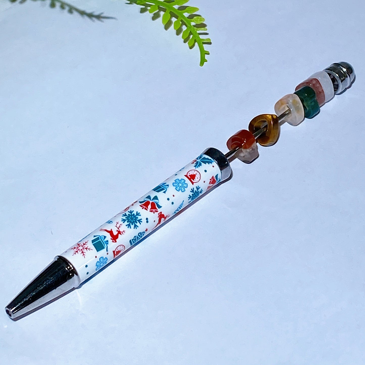 Twist Ballpoint Pen with Natural Crystal Beads for Halloween Christmas Crystal Healing Bulk Wholesale