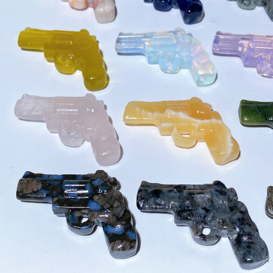 2.2" Mixed Crystal Gun Shape Carvings Bulk Wholesale