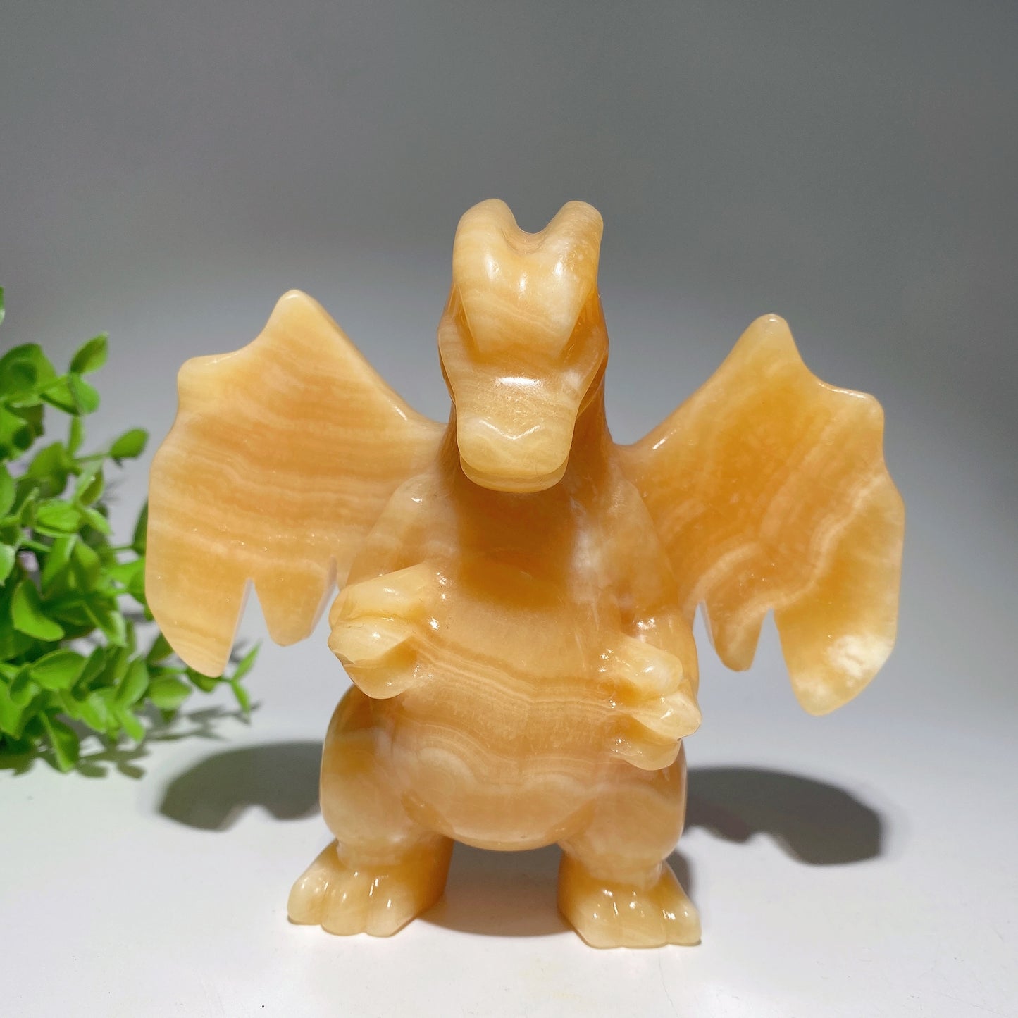 5.1" Orange Calcite Charmander Pokemon Series Carvings Crystal Healing Bulk Wholesale