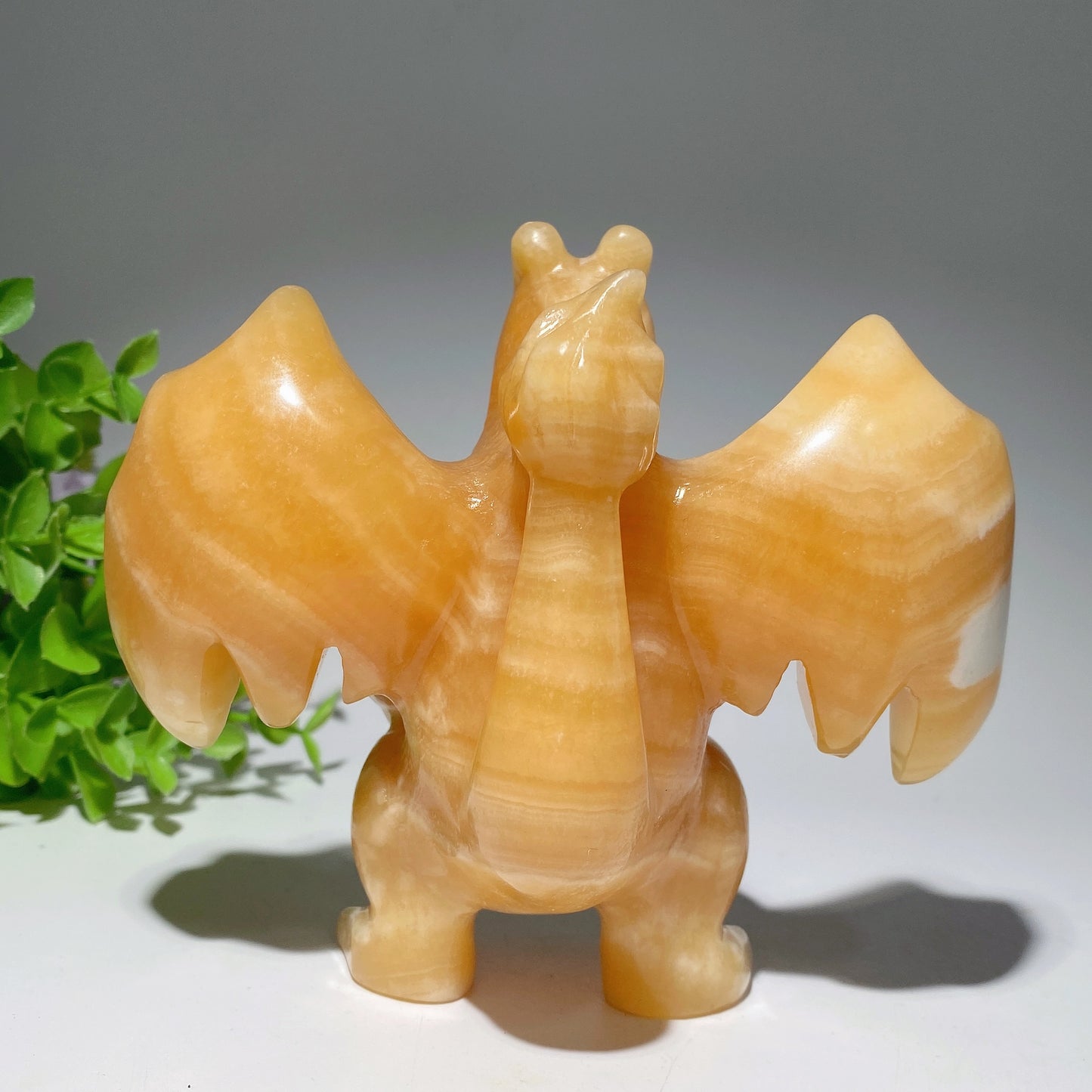 5.1" Orange Calcite Charmander Pokemon Series Carvings Crystal Healing Bulk Wholesale