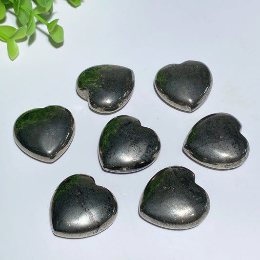 30mm Pyrite Heart Carvings Bulk Wholesale