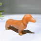 3.1" Natural Crystal Sausage Dog Carving Wholesale