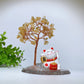 12cm Crystal Chips Fortune Tree with Maneki-neko Free Form Crystal Healing Bulk Wholesale