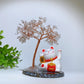 12cm Crystal Chips Fortune Tree with Maneki-neko Free Form Crystal Healing Bulk Wholesale