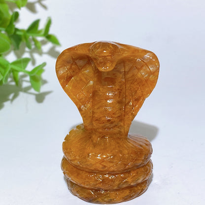 2.3" Jade Lapis Golden Healer Cobra Snake Carvings Bulk Wholesale