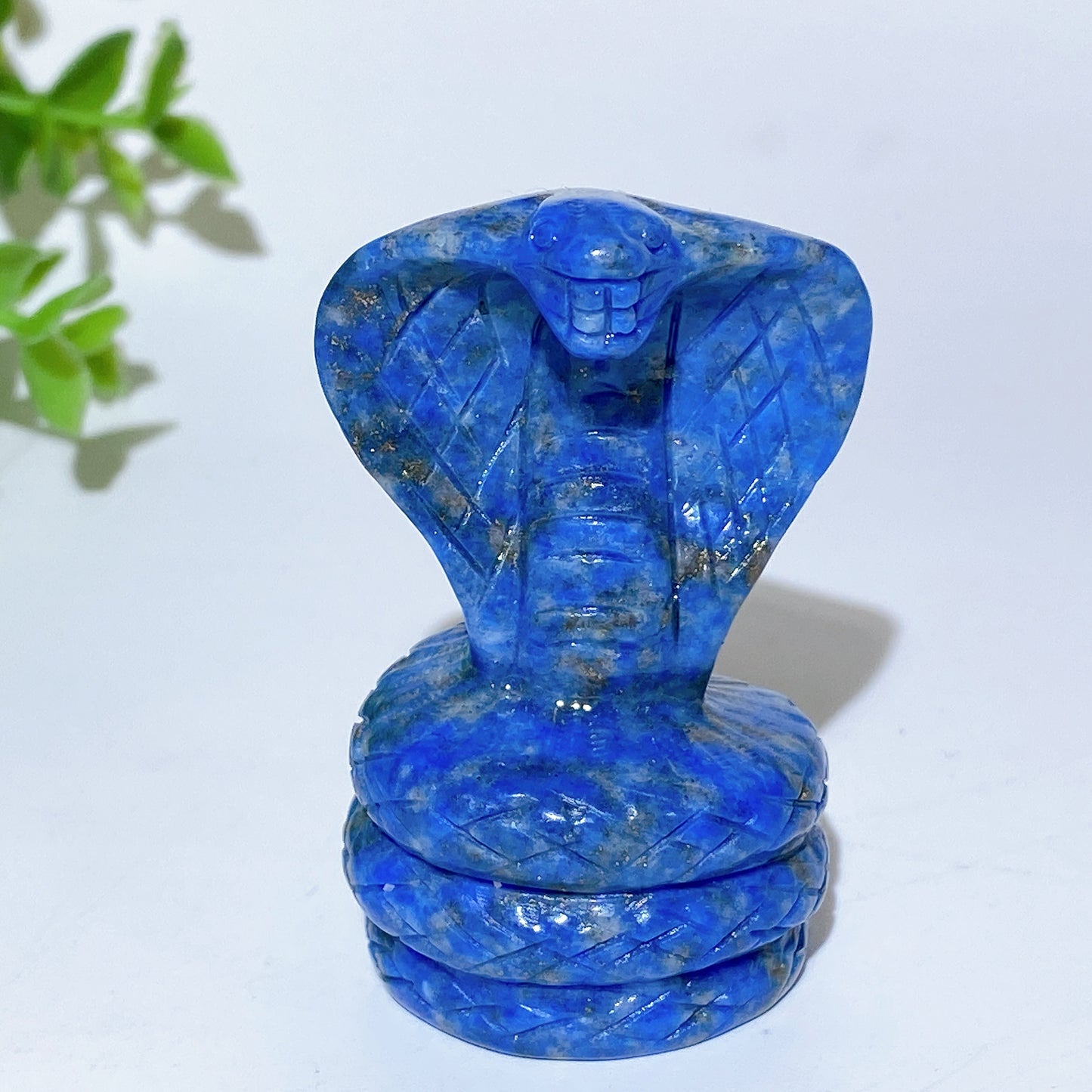 2.3" Jade Lapis Golden Healer Cobra Snake Carvings Crystal Healing Bulk Wholesale