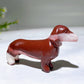 3.1" Natural Crystal Sausage Dog Carving Wholesale