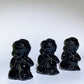 2.5" Silver Obsidian Buddha Carvings Bulk Wholesale