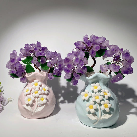 Ceramic Vase with Amethyst Flower Bulk Wholesale