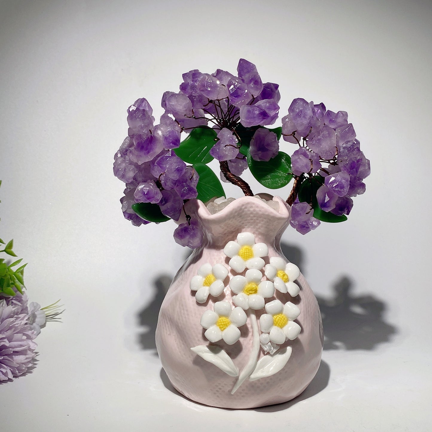 Ceramic Vase with Amethyst Flower Bulk Wholesale